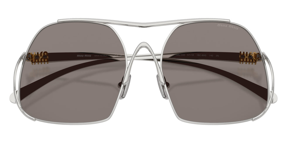 Miu Miu® MU A55S Sunglasses MU A55S 1BC80Q 57 - Silver