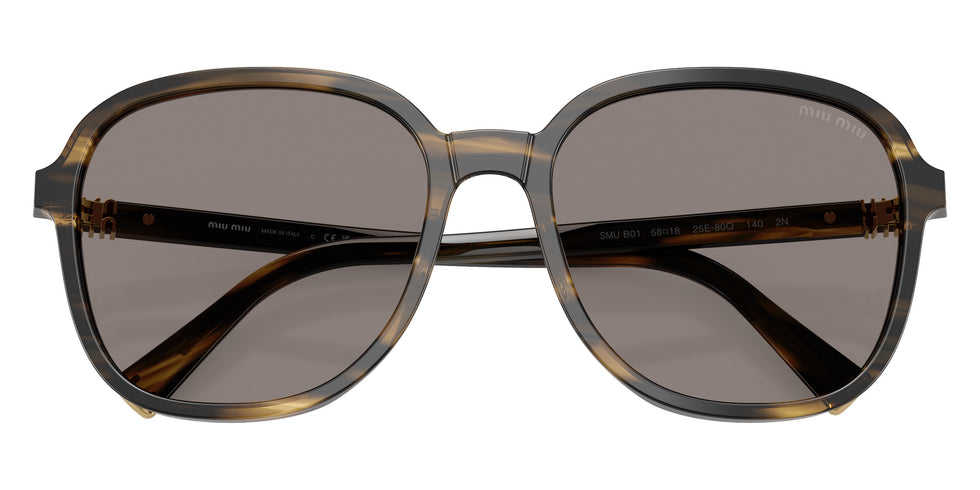 Miu Miu® MU B01S Sunglasses MU B01S 25E80Q 58 - Striped Loden