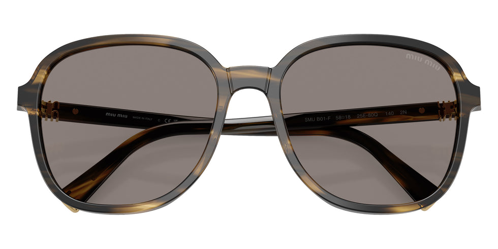 Miu Miu® MU B01SF Sunglasses MU B01SF 25E80Q 58 - Striped Loden