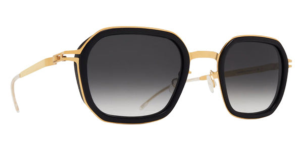 Mykita® BEAM MYK BEAM 10091573 - MH7-Pitch Black/Glossy Gold/Rawblack Gradient Sunglasses