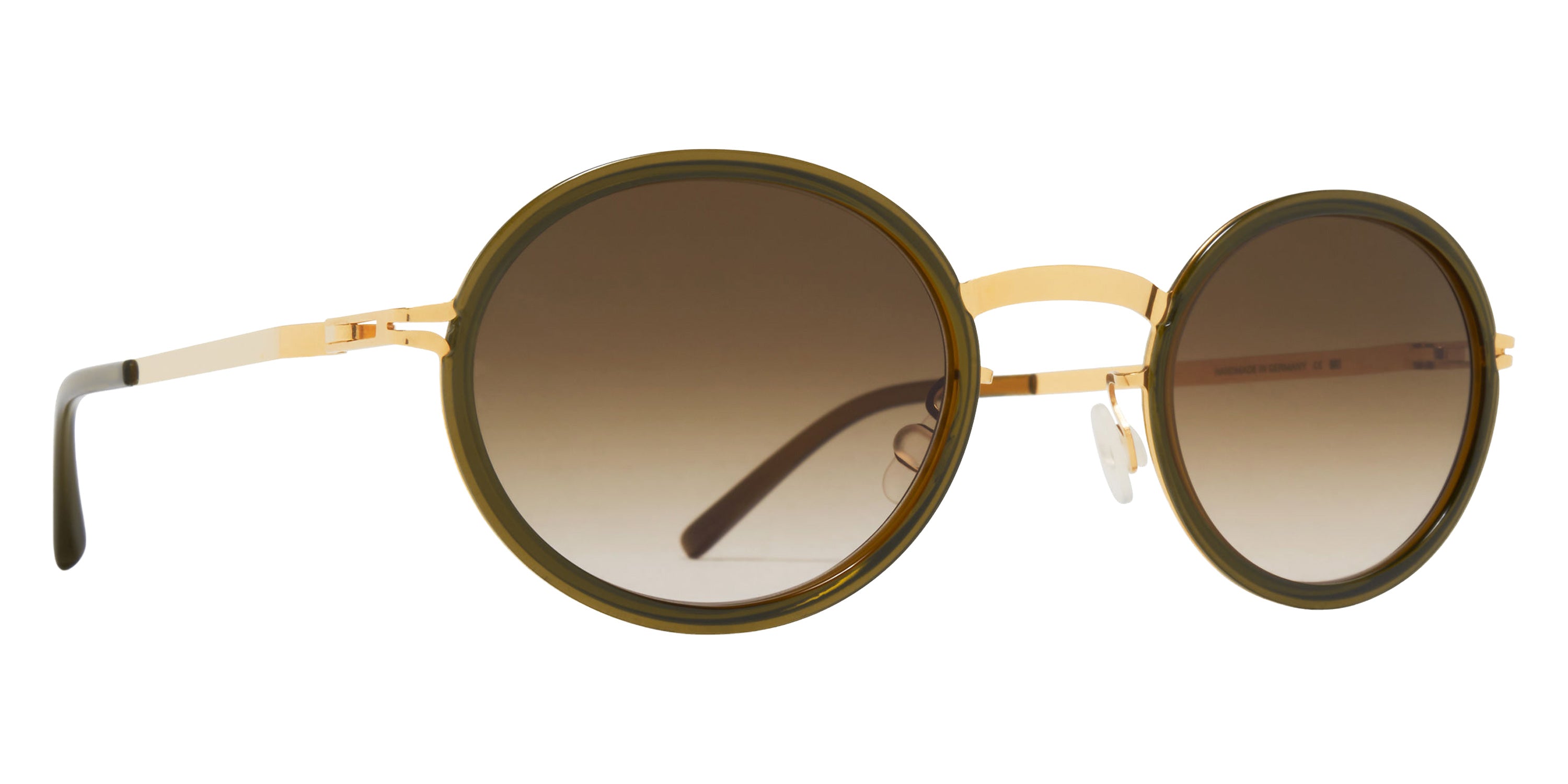 Mykita® BERTHOLD Sunglasses MYK BERTHOLD A114 Glossygold/Peridot/Rawbrown Gradient CAT2 47 - A114 Glossygold/Peridot/Rawbrown Gradient (CAT2)