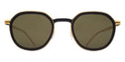 Mykita® BIRCH SUN MYK BIRCH SUN 10089243 - MH7-Pitch Black/Glossy Gold/Rawgreen Solid Sunglasses