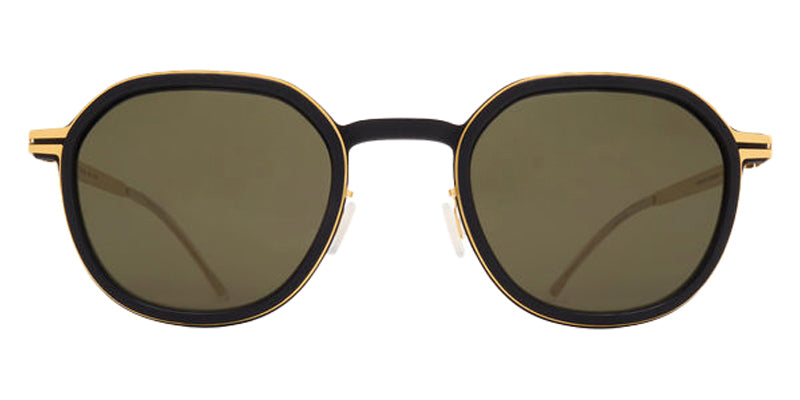 Mykita® BIRCH SUN MYK BIRCH SUN 10089243 - MH7-Pitch Black/Glossy Gold/Rawgreen Solid Sunglasses