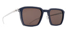 Mykita® EMBERS MYK EMBERS 10089247 - MH75-Indigo/Shinysilver/Brown Solid Sunglasses