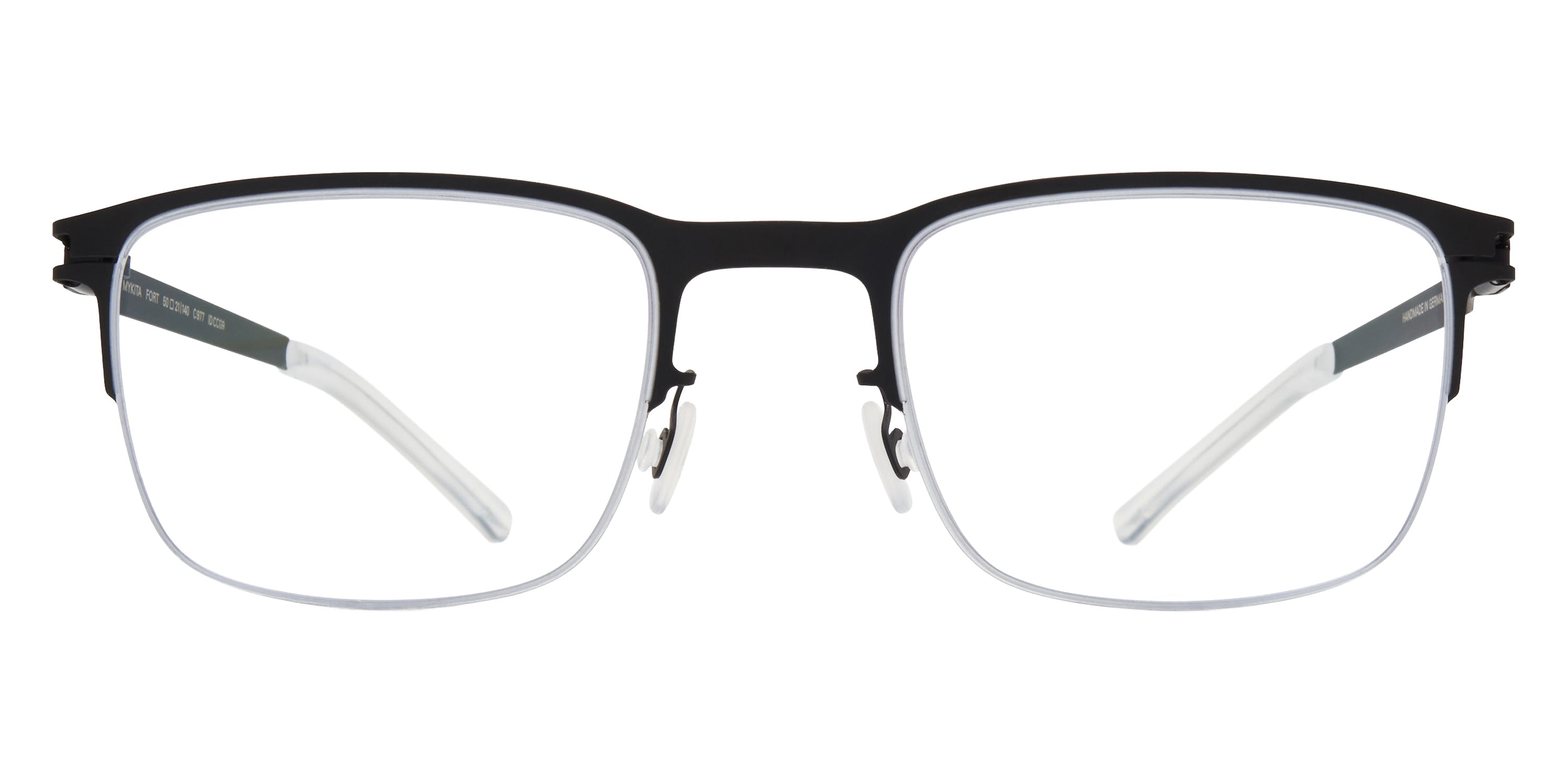 Mykita® FORT Eyeglasses MYK FORT Black/Frozen Silver 50 - Black/Frozen Silver