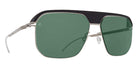 Mykita® ML06 MYK ML06 10088123 - MH49-Pitch Black/Matte Silver/Leica Green 85 Solid Sunglasses