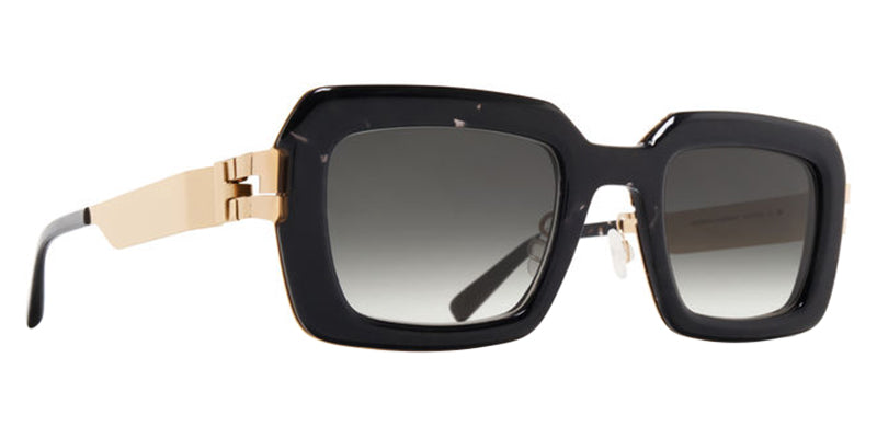 Mykita® UNA MYK UNA 10088252 - A97-Champagne Gold/Black Havan/Raw Black Gradient Sunglasses
