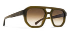 Mykita® AMARE MYK AMARE Chilled Raw Peridot/Silver/Raw Brown Gradient 53 - Chilled Raw Peridot/Silver/Raw Brown Gradient Sunglasses
