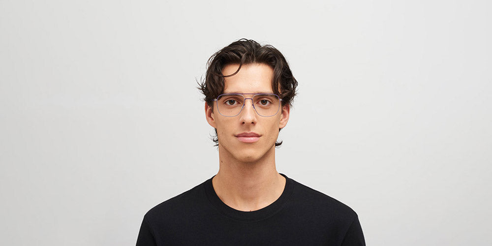 Mykita® STEEN MYK STEEN Silver/Deep Purple 56 - Silver/Deep Purple Orange Eyeglasses