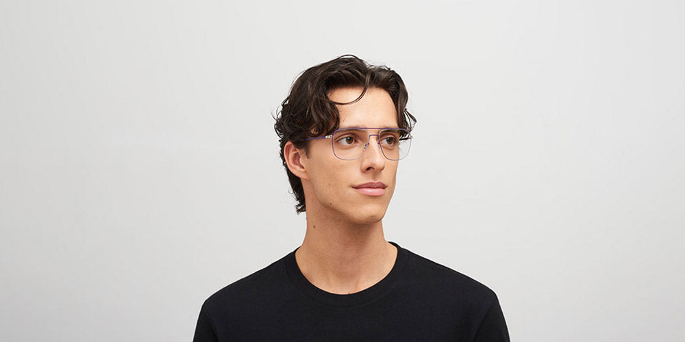 Mykita® STEEN MYK STEEN Silver/Deep Purple 56 - Silver/Deep Purple Orange Eyeglasses
