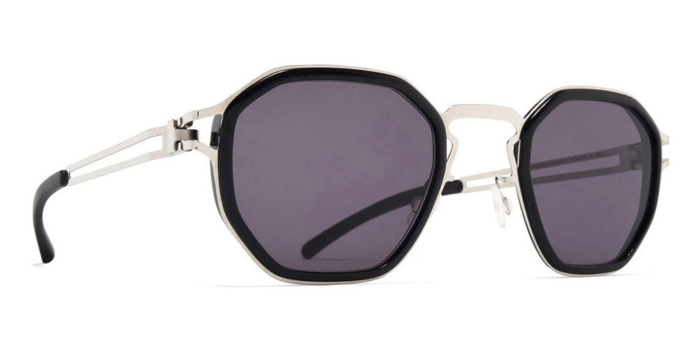 Mykita® GIA MYK GIA A81-Shiny Silver/Black/Coolgrey Solid 49 - A81-Shiny Silver/Black/Coolgrey Solid Sunglasses