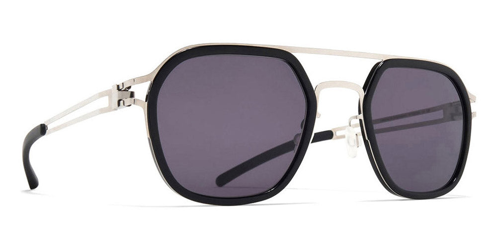 Mykita® LEELAND MYK LEELAND A81-Shiny Silver/Black/Coolgrey Solid 50 - A81-Shiny Silver/Black/Coolgrey Solid Sunglasses