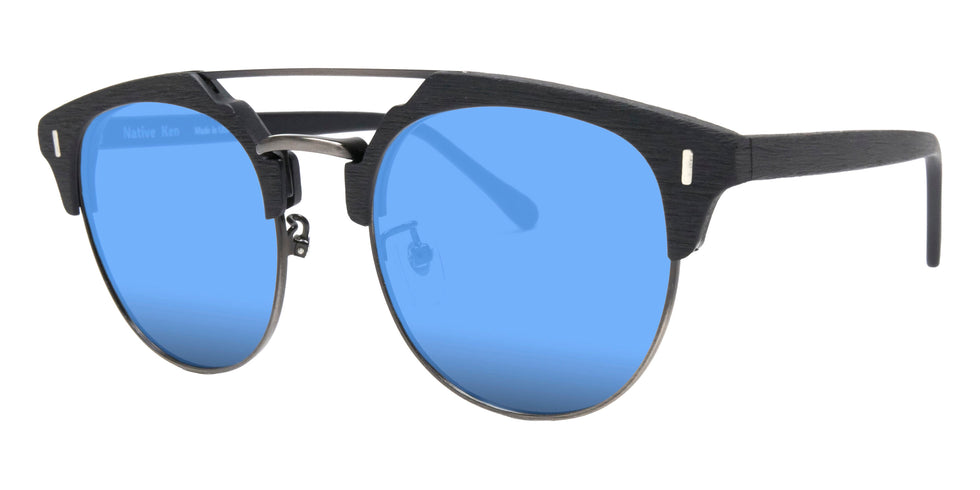 Native Ken® Hanover Sun - Matte Black/Blue Mirrored Polarized Sunglasses
