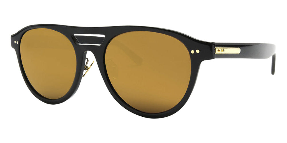 Native Ken® Hudson Sun - Hudson Shiny Black/12k Hinges/Solid Gold Mirrored Sunglasses
