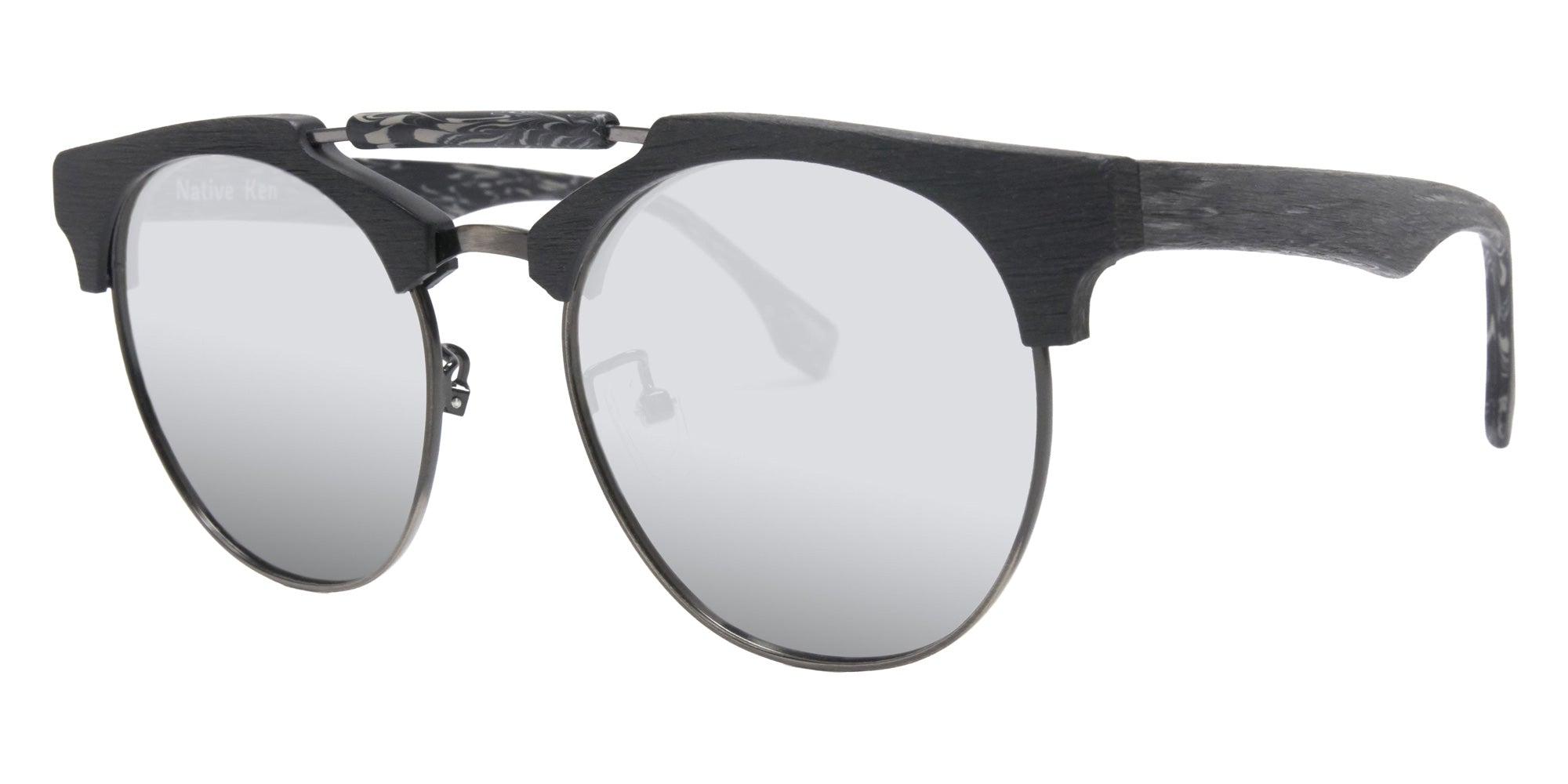 Native Ken® Vesey Sun - Matte Black/Grey/Silver Mirrored Polarized Sunglasses
