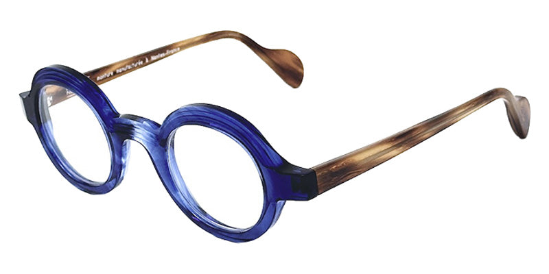 NaoNed® Bili Eyeglasses - 2605-B Translucent marbled blue / Clear horn