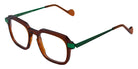 NaoNed® Guesclin Eyeglasses - 79M Transparent / Brown neon dark green