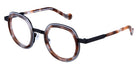 NaoNed® Kerbel NAO Kerbel 01eg 46 - Light Gray Cercles Grooves and Gray Tortoiseshell Inserts/Matte Black Eyeglasses