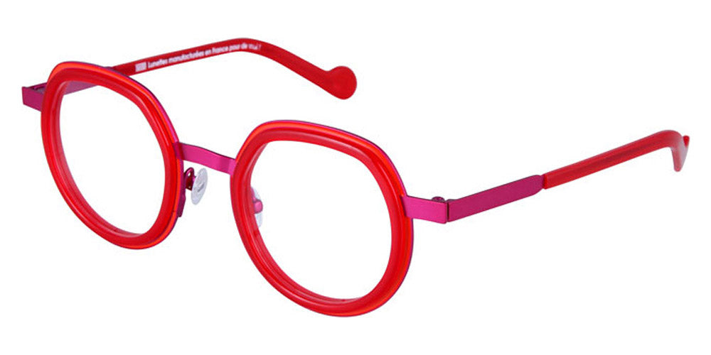 NaoNed® Kerbel NAO Kerbel 88rv 46 - Gurvan Orange Cercles Grooves and Opalin Red Inserts/Bright Pink Eyeglasses