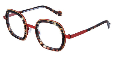 NaoNed® Polen NAO Polen 67b 46 - Matte Bright Yellow Cercles Grooves and Tortoiseshell Inserts/Matte Brick Orange Eyeglasses