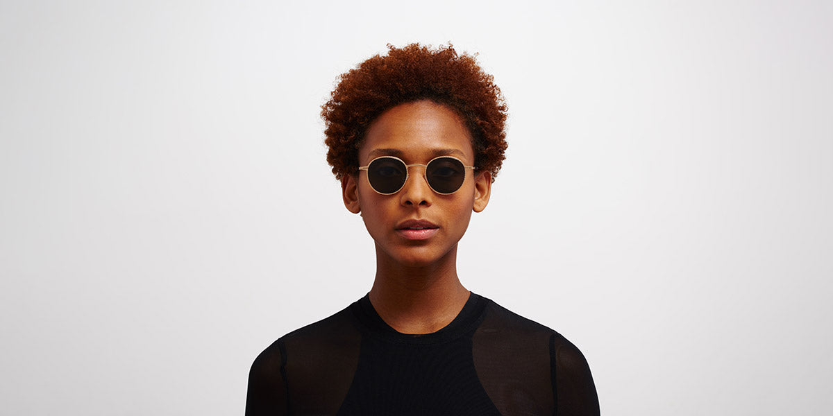 Mykita® NIS MYK NIS Champagne Gold / Dark Grey Solid 46 - Champagne Gold / Dark Grey Solid Sunglasses