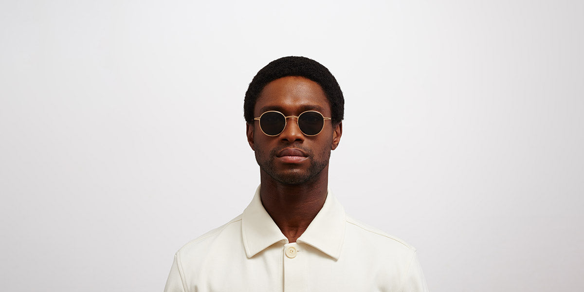 Mykita® NIS MYK NIS Champagne Gold / Dark Grey Solid 46 - Champagne Gold / Dark Grey Solid Sunglasses
