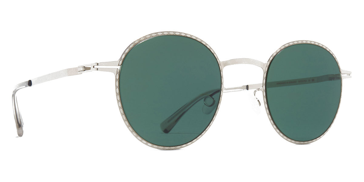 Mykita® NIS MYK NIS Shiny Silver / Dark Green Solid 46 - Shiny Silver / Dark Green Solid Sunglasses