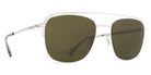 Mykita® NOR MYK NOR Shiny Silver / Raw Green Solid 52 - Shiny Silver / Raw Green Solid Sunglasses