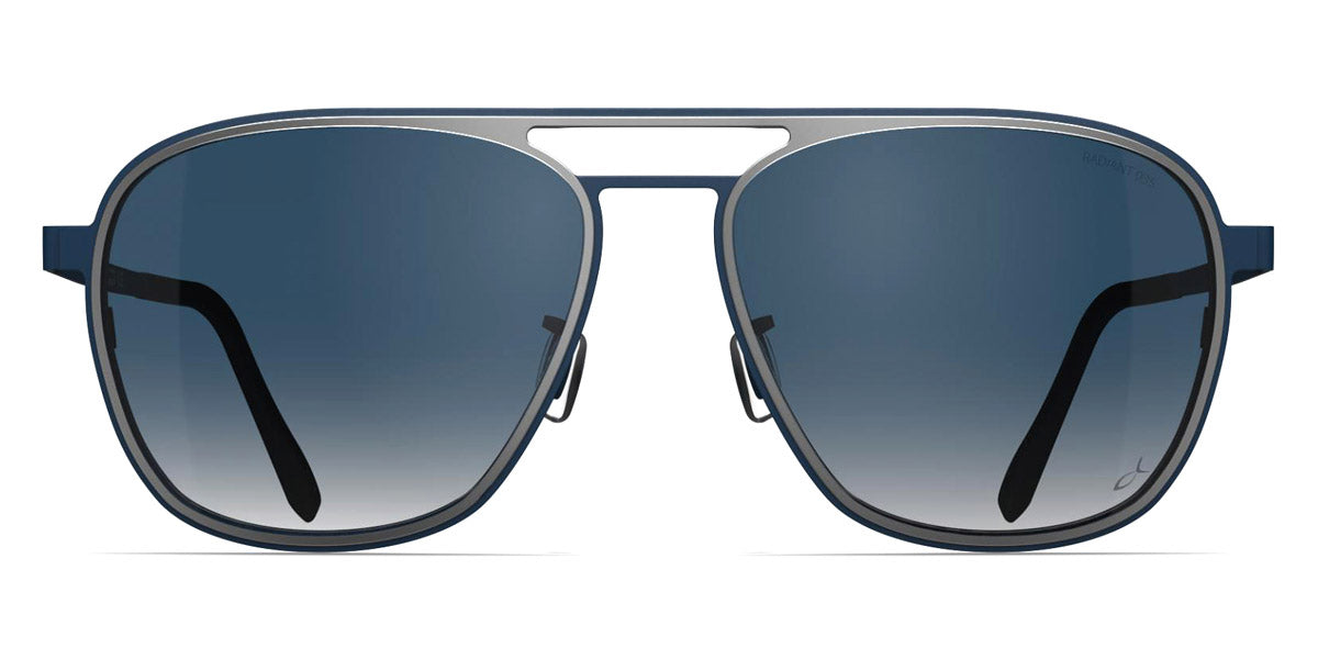Blackfin® OCEAN PORT BLF Ocean Port Sun 1846 57 - Satin Silver/Shadow Dark Blue Sunglasses
