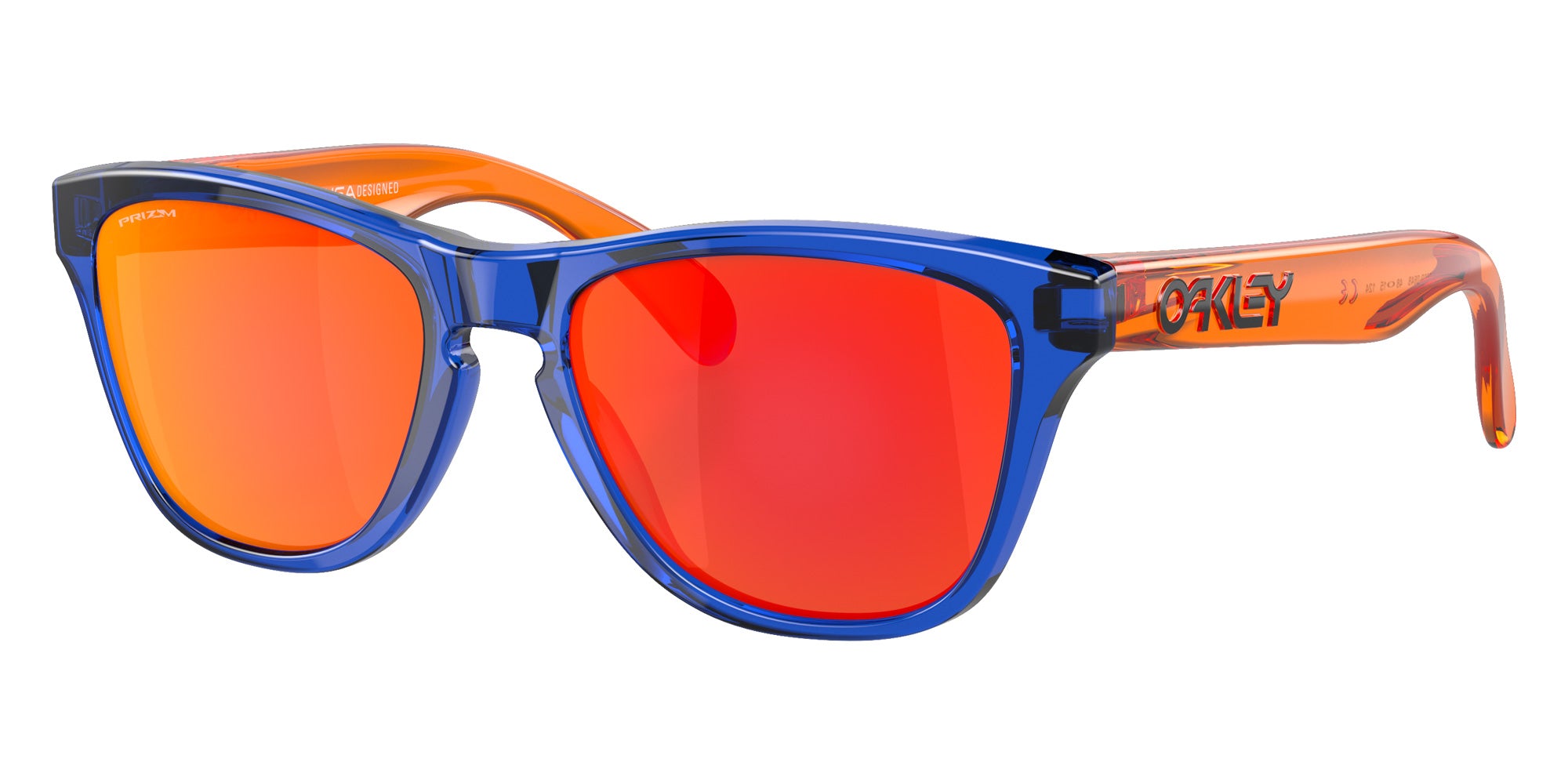 Oakley® OJ9009 FROGSKINS XXS OJ9009 900906 48 Sunglasses - Crystal Blue / Prizm Ruby Mirrored