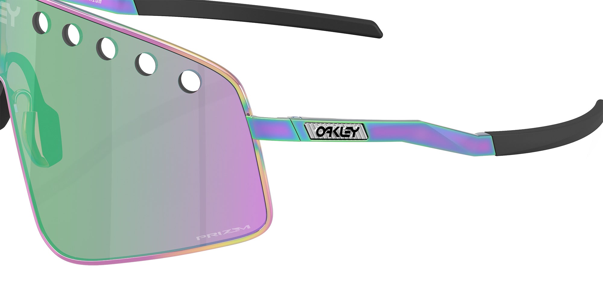 Oakley® OO6025 SUTRO TI SWEEP OO6025 602505 38 Sunglasses - Polished Oil Slick / Prizm Road Jade Mirrored