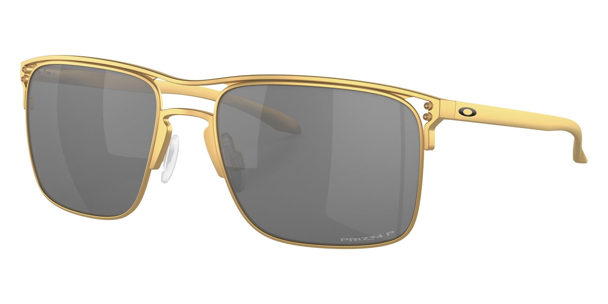 Oakley® OO6048 HOLBROOK TI OO6048 604807 57 Sunglasses - Satin Gold / Prizm Black Polarized Mirrored 604807