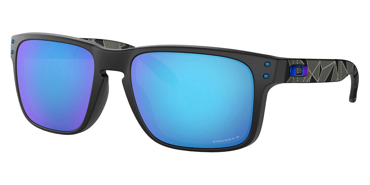 Oakley® OO9102 Holbrook OO9102 9102H0 55 - Matte black prizmatic/Prizm sapphire polarized Sunglasses