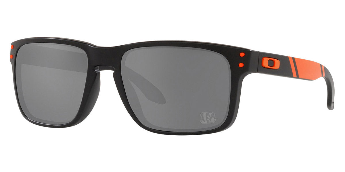 Oakley® OO9102 Holbrook OO9102 9102Q8 55 - Matte black/Prizm black (Orange) Sunglasses