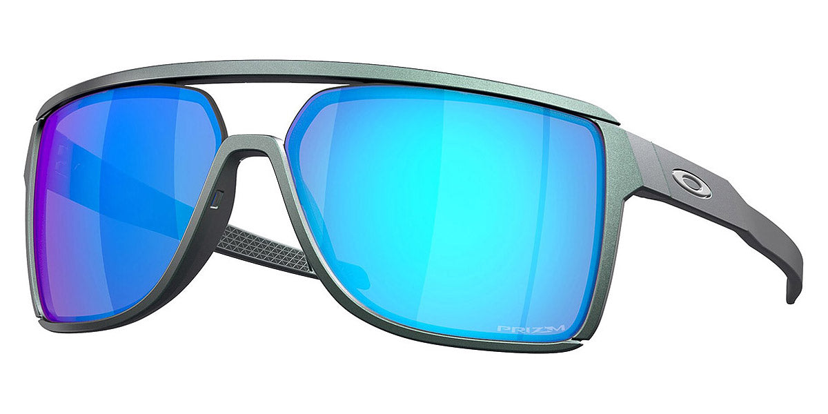 Oakley® OO9147 Castel OO9147 914713 63 - Matte silver/blue colorshift/Prizm sapphire Sunglasses