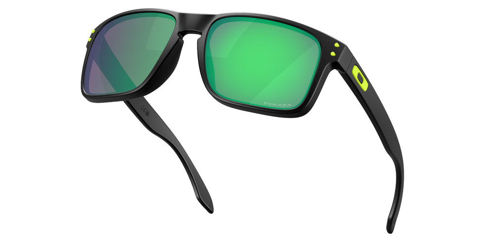 Oakley® OO9244 HOLBROOK (A) OO9244 924483 56 Sunglasses - Matte Black / Prizm Road Jade Mirrored