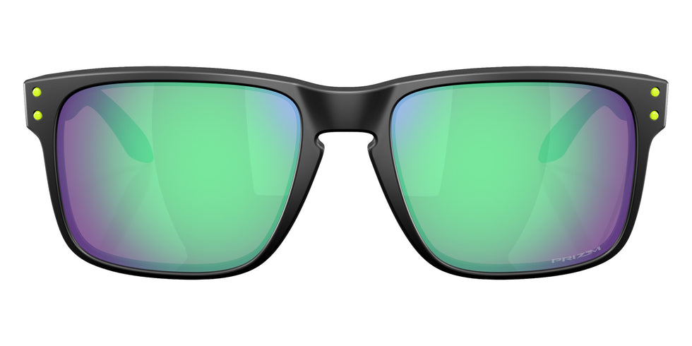 Oakley® OO9244 HOLBROOK (A) OO9244 924483 56 Sunglasses - Matte Black / Prizm Road Jade Mirrored
