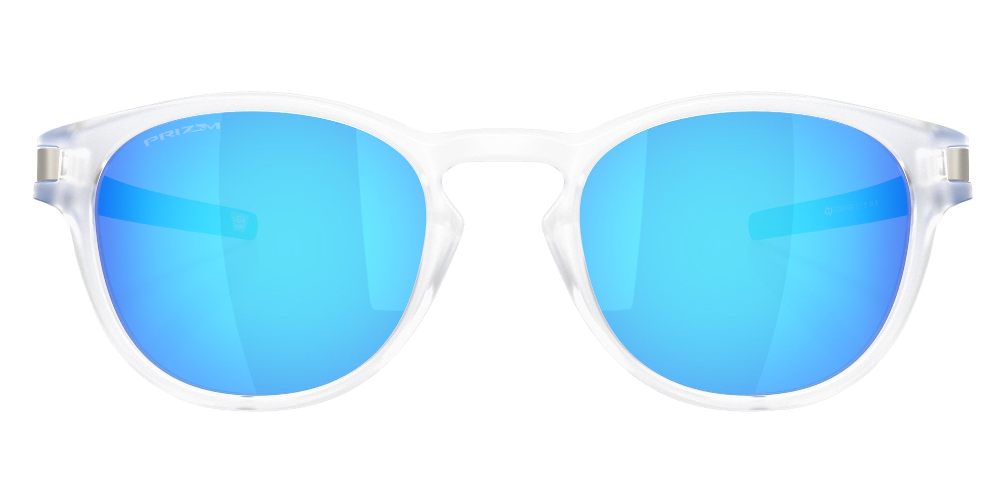 Oakley® OO9265 LATCH OO9265 926576 53 Sunglasses - Matte Clear / Prizm Sapphire Mirrored 926576