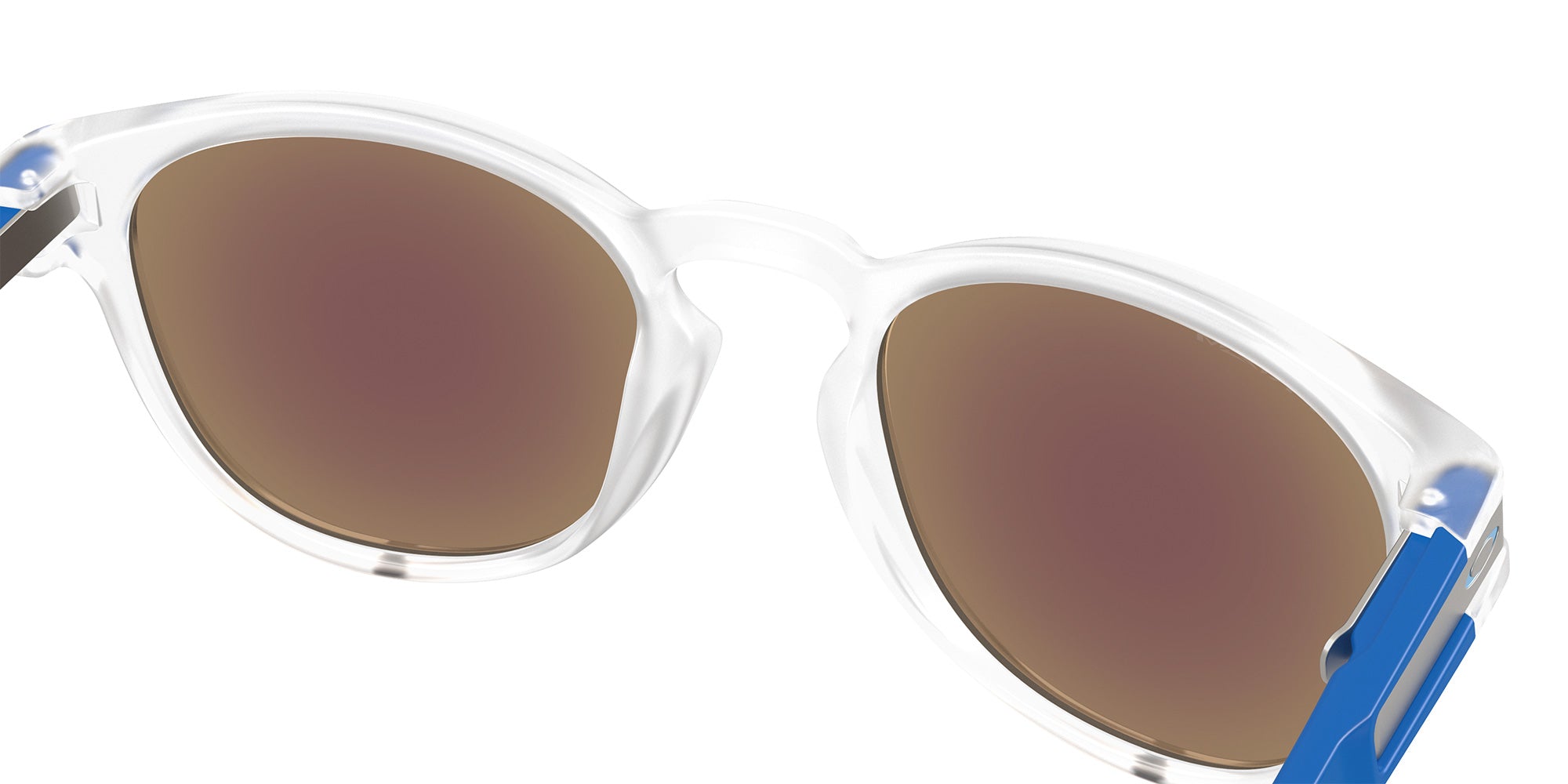 Oakley® OO9349 LATCH (A) OO9349 934958 53 Sunglasses - Matte Clear / Prizm Sapphire Mirrored 934958