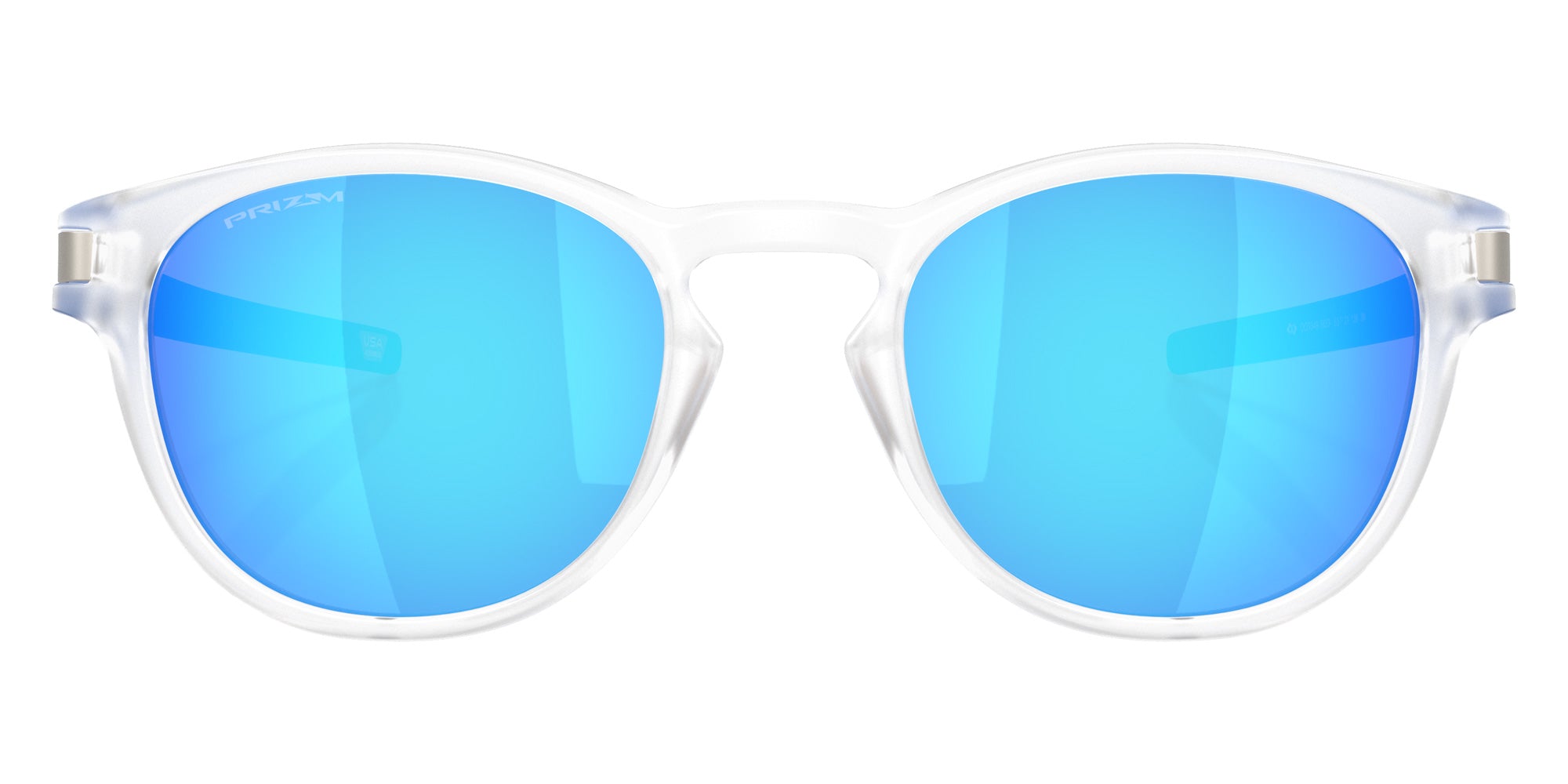 Oakley® OO9349 LATCH (A) OO9349 934958 53 Sunglasses - Matte Clear / Prizm Sapphire Mirrored 934958