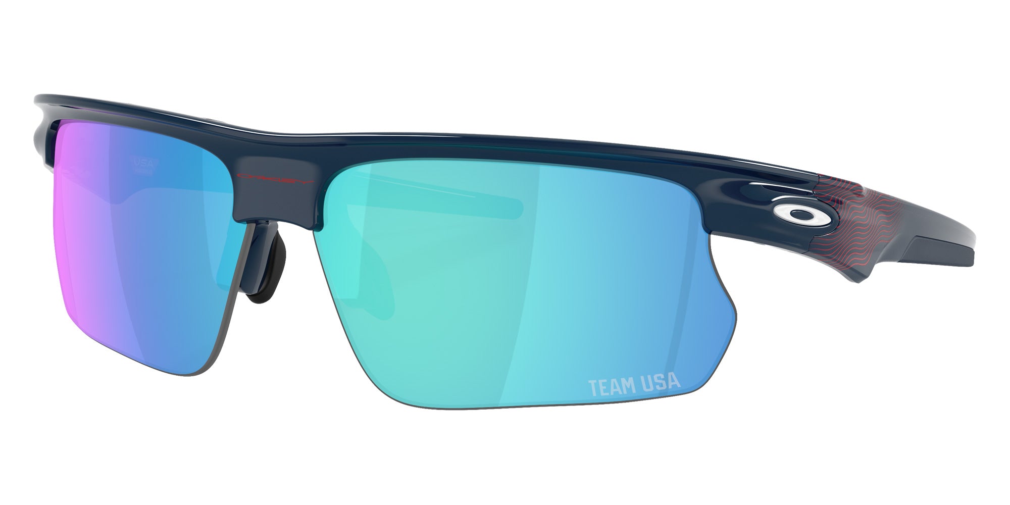 Oakley® OO9400 BISPHAERA OO9400 940028 68 Sunglasses - Team USA Abyss / Prizm Sapphire Mirrored 940028