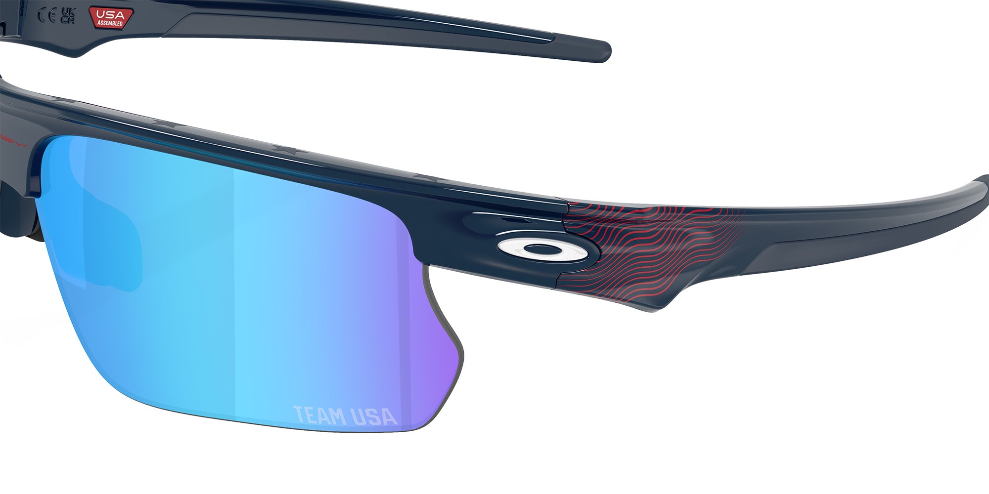 Oakley® OO9400 BISPHAERA OO9400 940028 68 Sunglasses - Team USA Abyss / Prizm Sapphire Mirrored 940028
