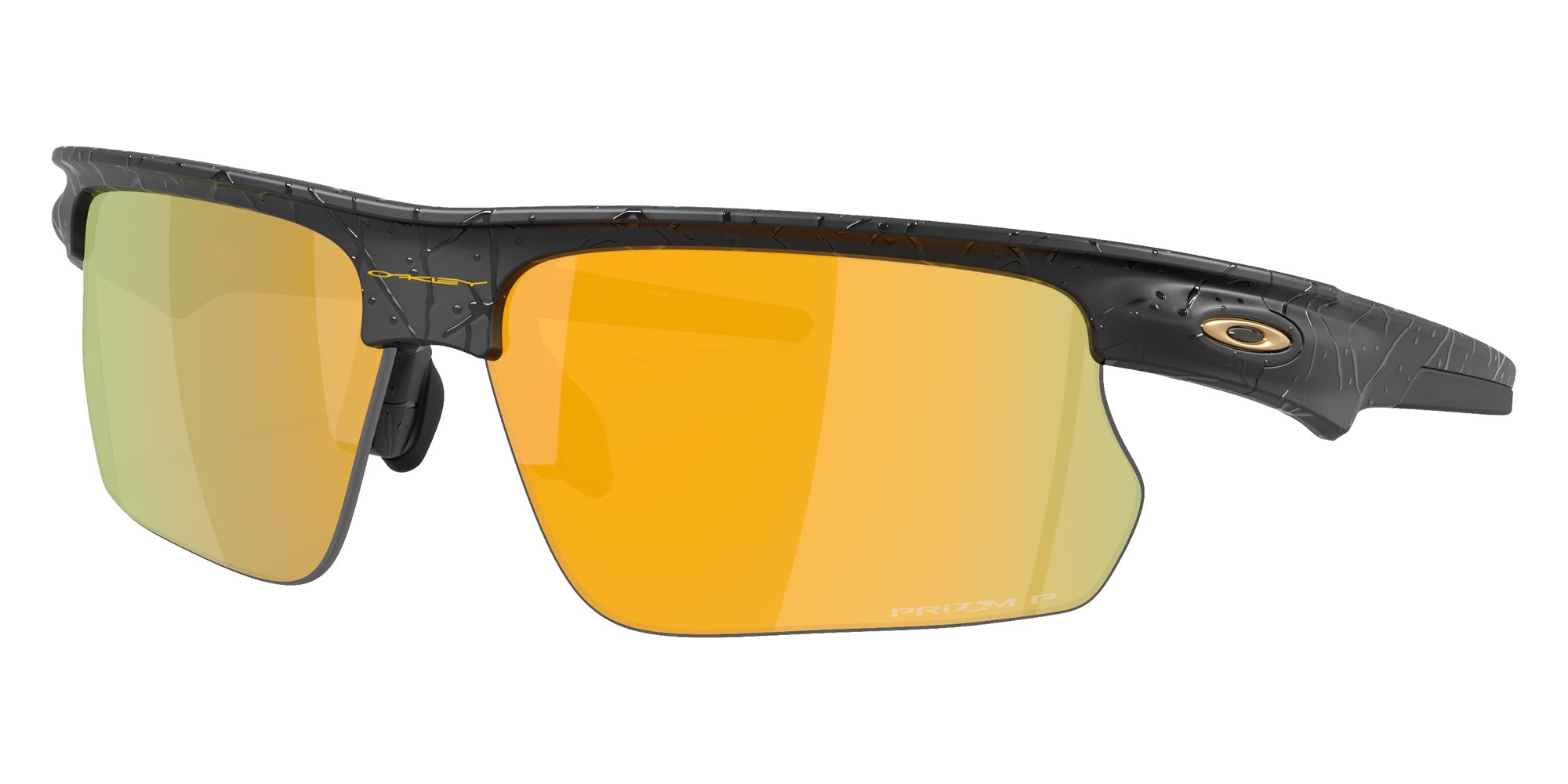 Oakley® OO9400 BISPHAERA OO9400 940030 68 Sunglasses - Matte Black Splatter / Prizm 24K Polarized Mirrored 940030