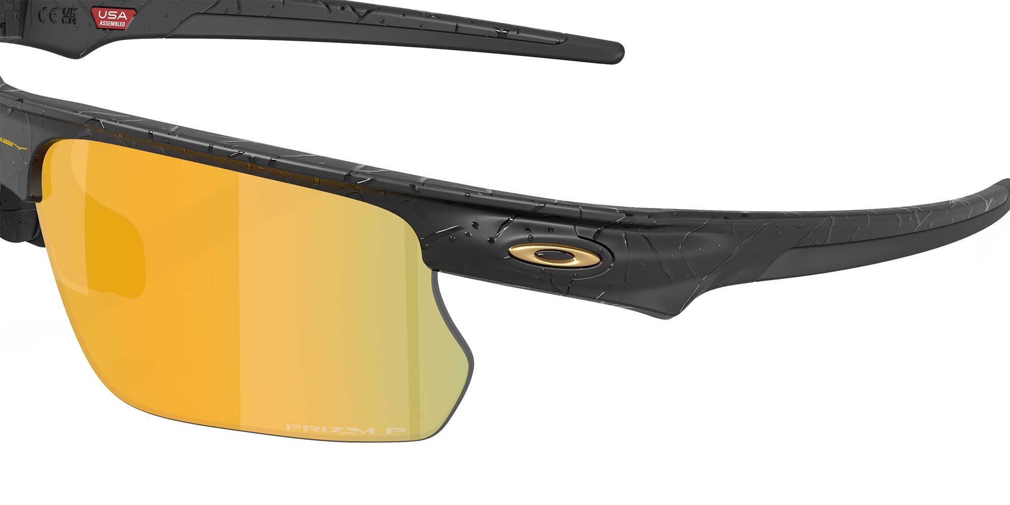 Oakley® OO9400 BISPHAERA OO9400 940030 68 Sunglasses - Matte Black Splatter / Prizm 24K Polarized Mirrored 940030
