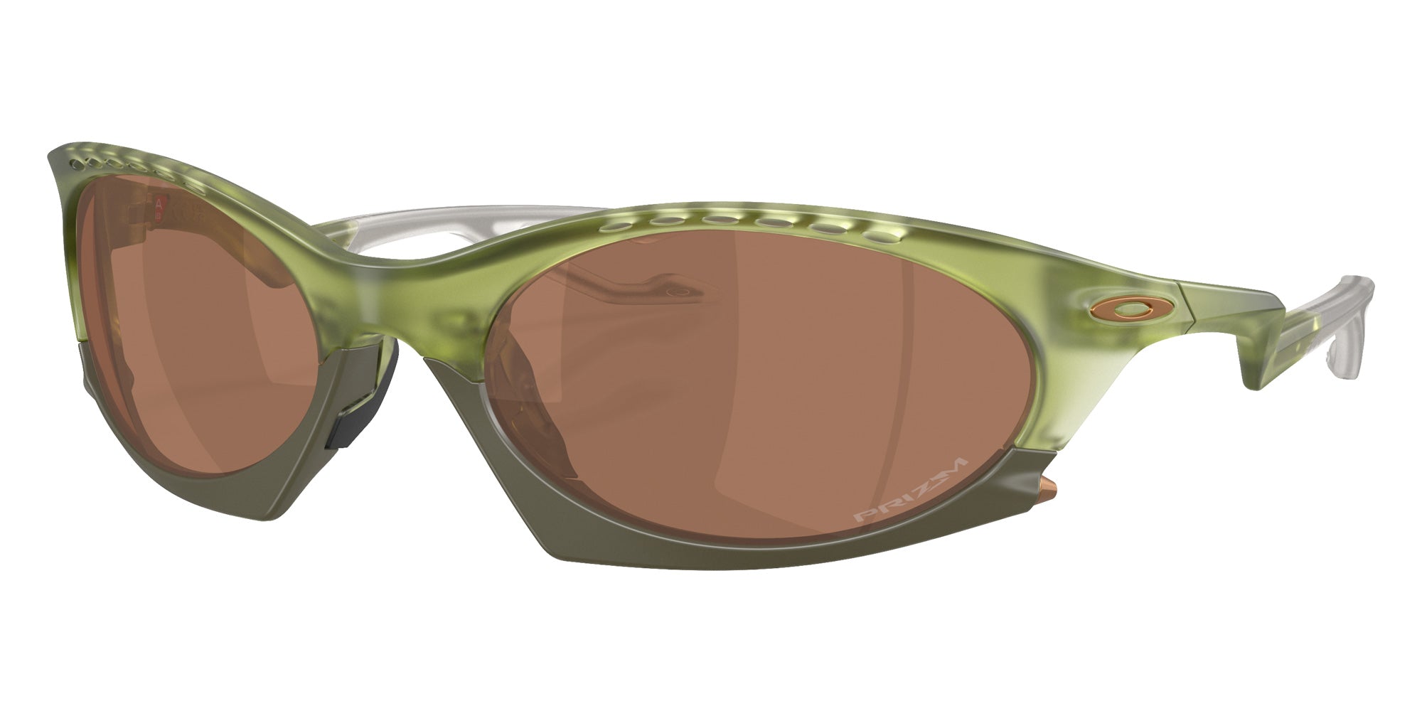 Oakley® OO9437 PLANTARIS OO9437 943703 63 Sunglasses - Matte Transparent Fern / Prizm Tungsten Mirrored