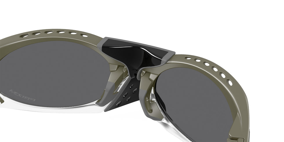 Oakley® OO9437 PLANTARIS OO9437 943707 63 Sunglasses - Matte Moss Green / Prizm Black Mirrored