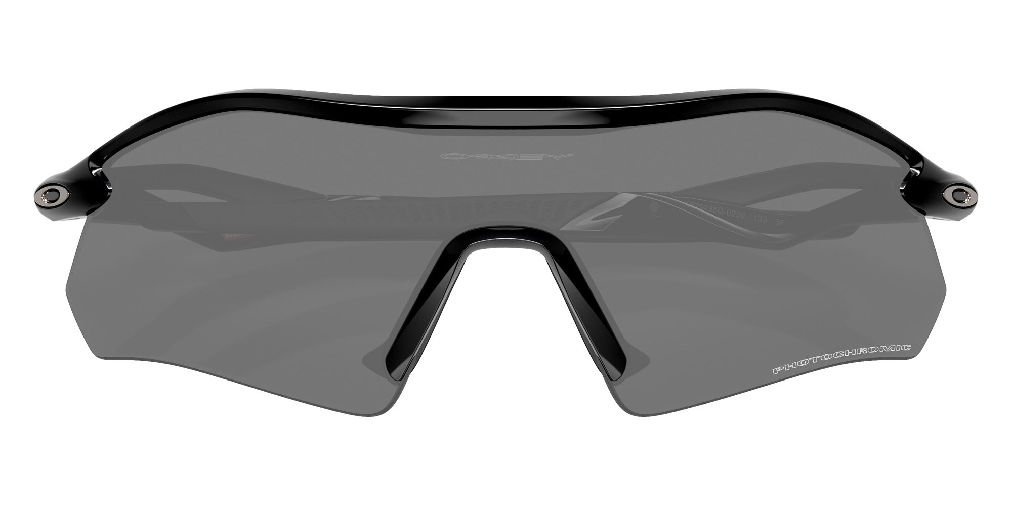 Oakley® OO9495D RADAR PLATE OO9495D 949502 36 Sunglasses - Polished Black / Clear to Black Iridium Photochromic Mirrored