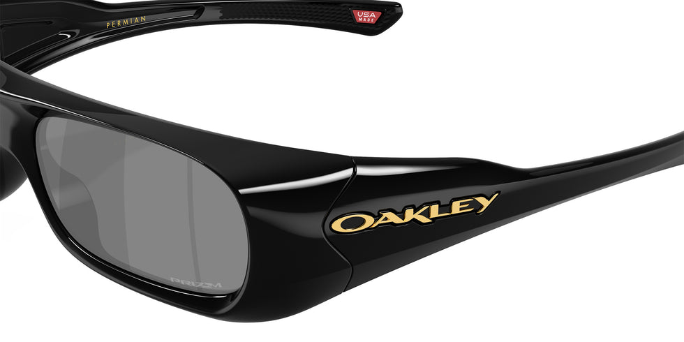 Oakley® OO9520 PERMIAN OO9520 952001 59 Sunglasses - Black / Prizm Black Mirrored