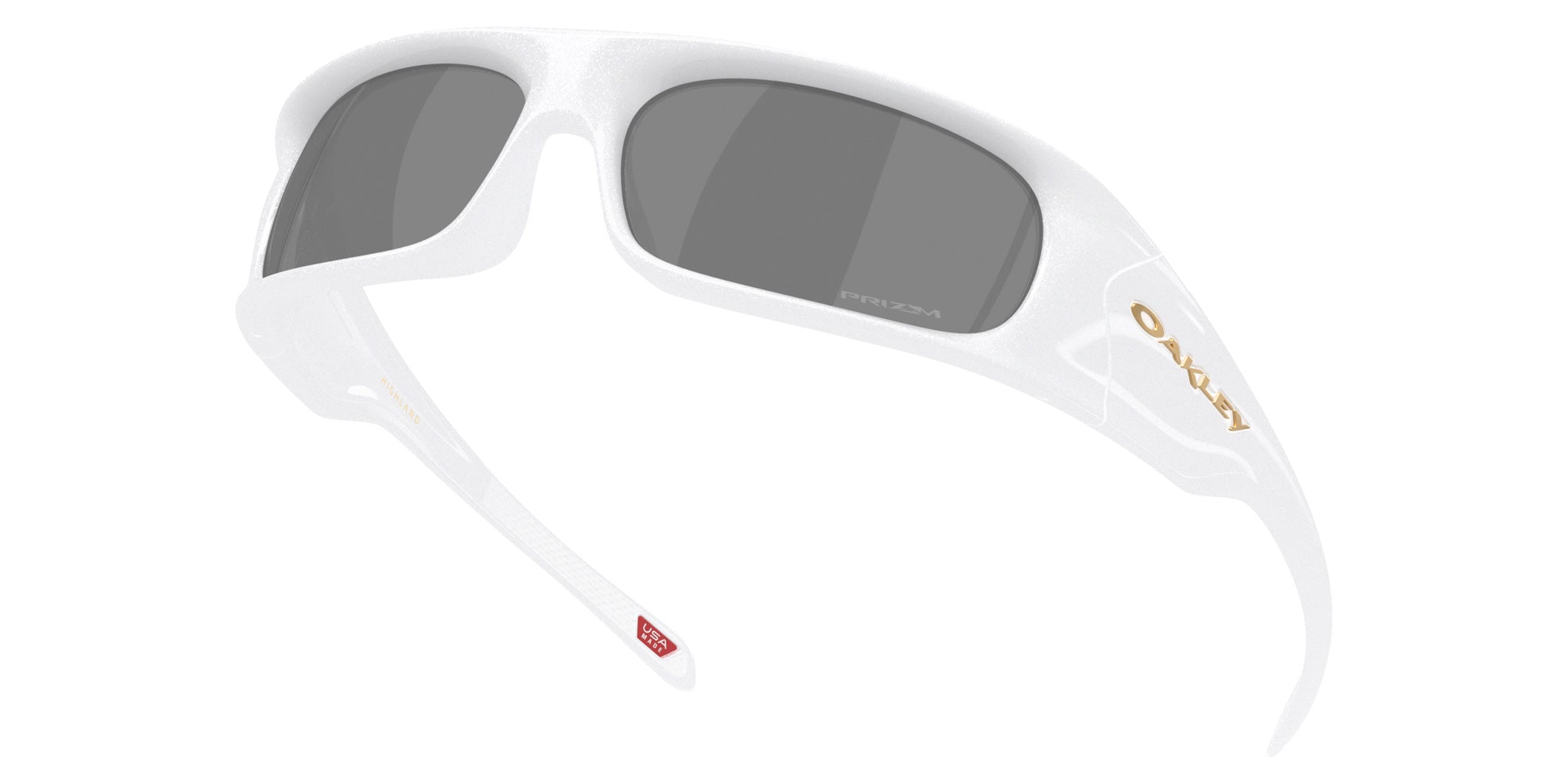 Oakley® OO9522 HIGHLAND OO9522 952202 62 Sunglasses - Pearlized White / Prizm Black Mirrored