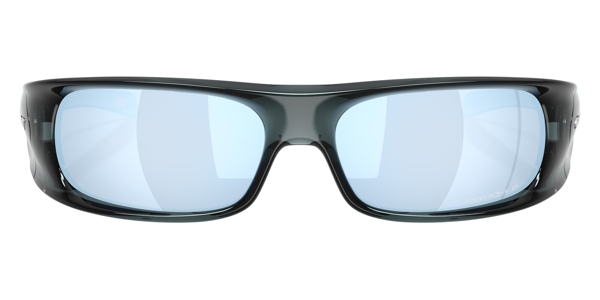 Oakley® OO9522 HIGHLAND OO9522 952204 62 Sunglasses - Crystal Black / Prizm Deep Water Polarized Mirrored